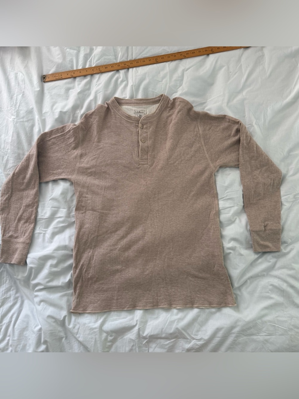 L.L. Bean Men's Long-Sleeve Henley in Taupe